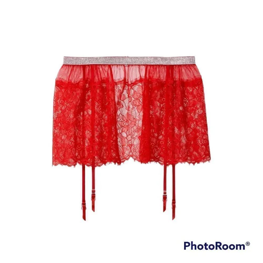 Victoria's Secret Very Sexy Shine Lace Skirt With Garters